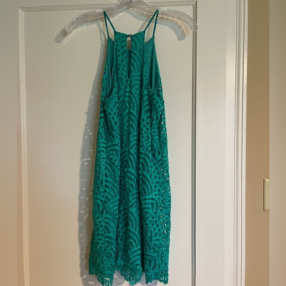 Everly Teal Lace Dress - Picture 2 of 6
